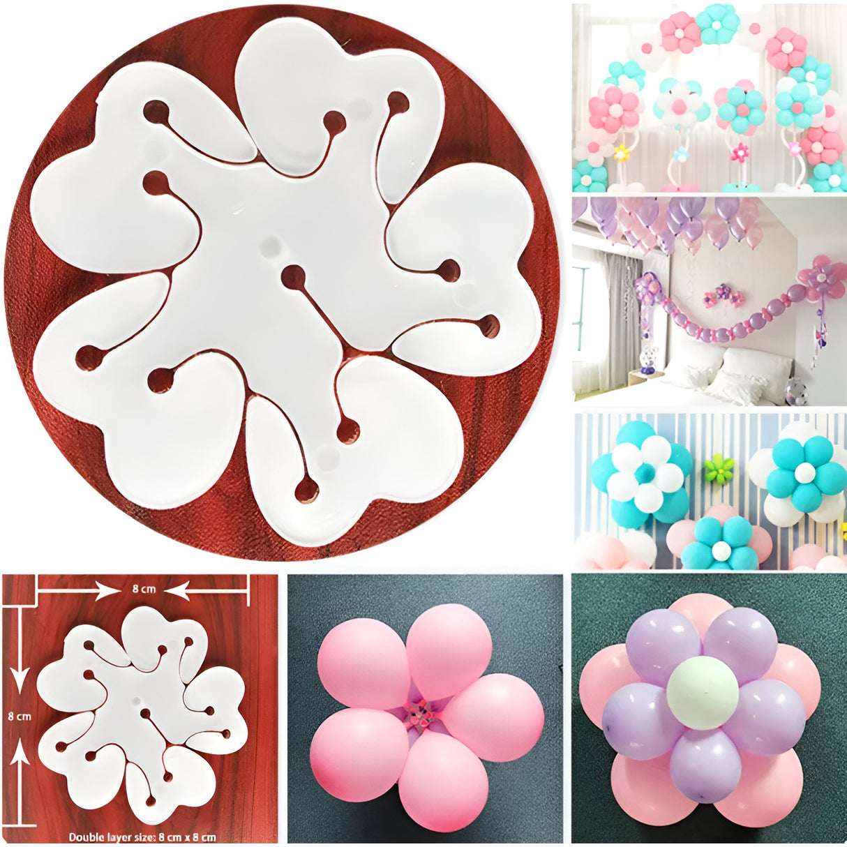 Suport Pentru Baloane, Care Formeaza O Floare, Cu Doua Straturi, Pentru 11 Baloane, 4.6G - vivimall.ro