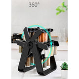 Suport Pentru Condimente Rotativ, Multifunctional, Pivotant 360A°, Portabil, Usor De Montat, 34X23 Cm, Abs/Sticla, Negru - vivimall.ro