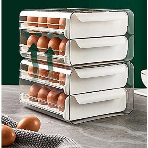Suport Pentru Oua, Strat Dublu, Capacitate 32 De Oua, 23.5X21.5 Cm, Din Plastic - vivimall.ro