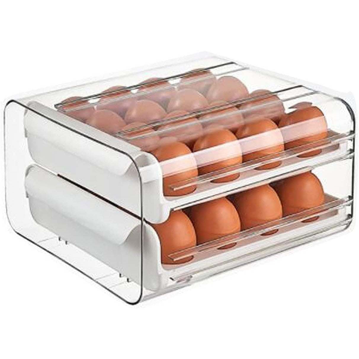 Suport Pentru Oua, Strat Dublu, Capacitate 32 De Oua, 23.5X21.5 Cm, Din Plastic - vivimall.ro