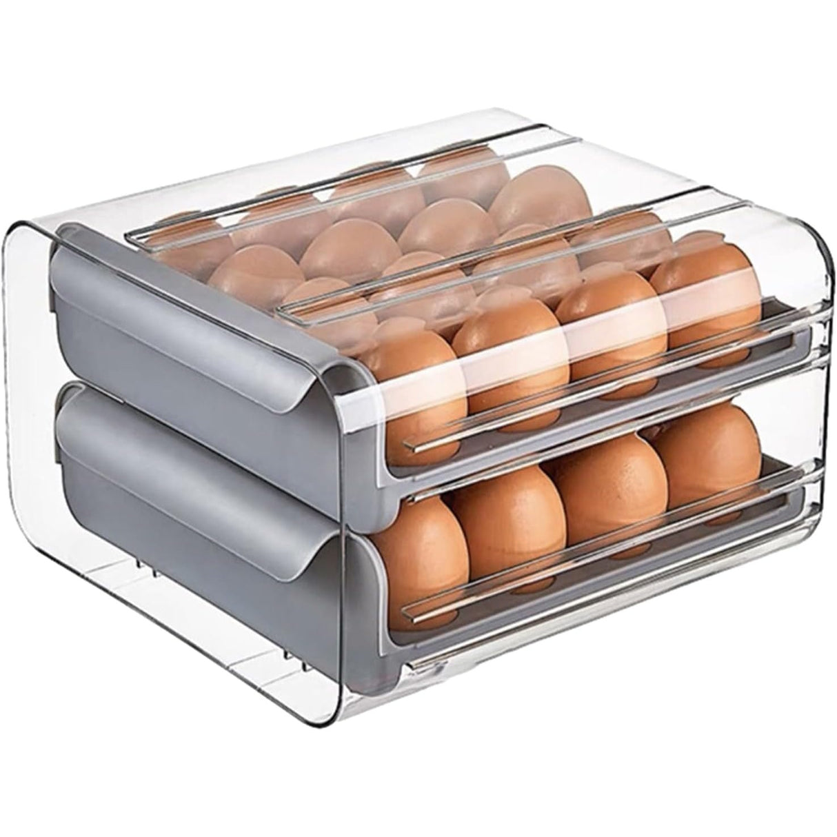 Suport Pentru Oua, Strat Dublu, Capacitate 32 De Oua, 23.5X21.5 Cm, Din Plastic - vivimall.ro