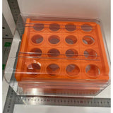 Suport pentru Oua, Vivimall, Strat Dublu, Capacitate 32 de Oua,  23.5x21.5 cm, din Plastic, Portocaliu - vivimall.ro