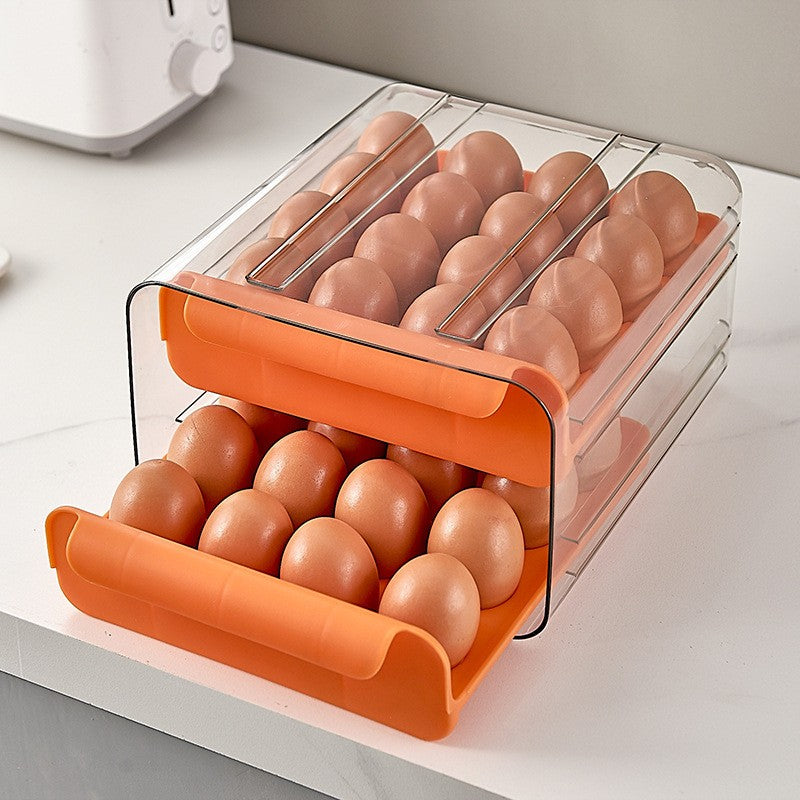 Suport Pentru Oua, Strat Dublu, Capacitate 32 De Oua, 23.5X21.5 Cm, Din Plastic - vivimall.ro