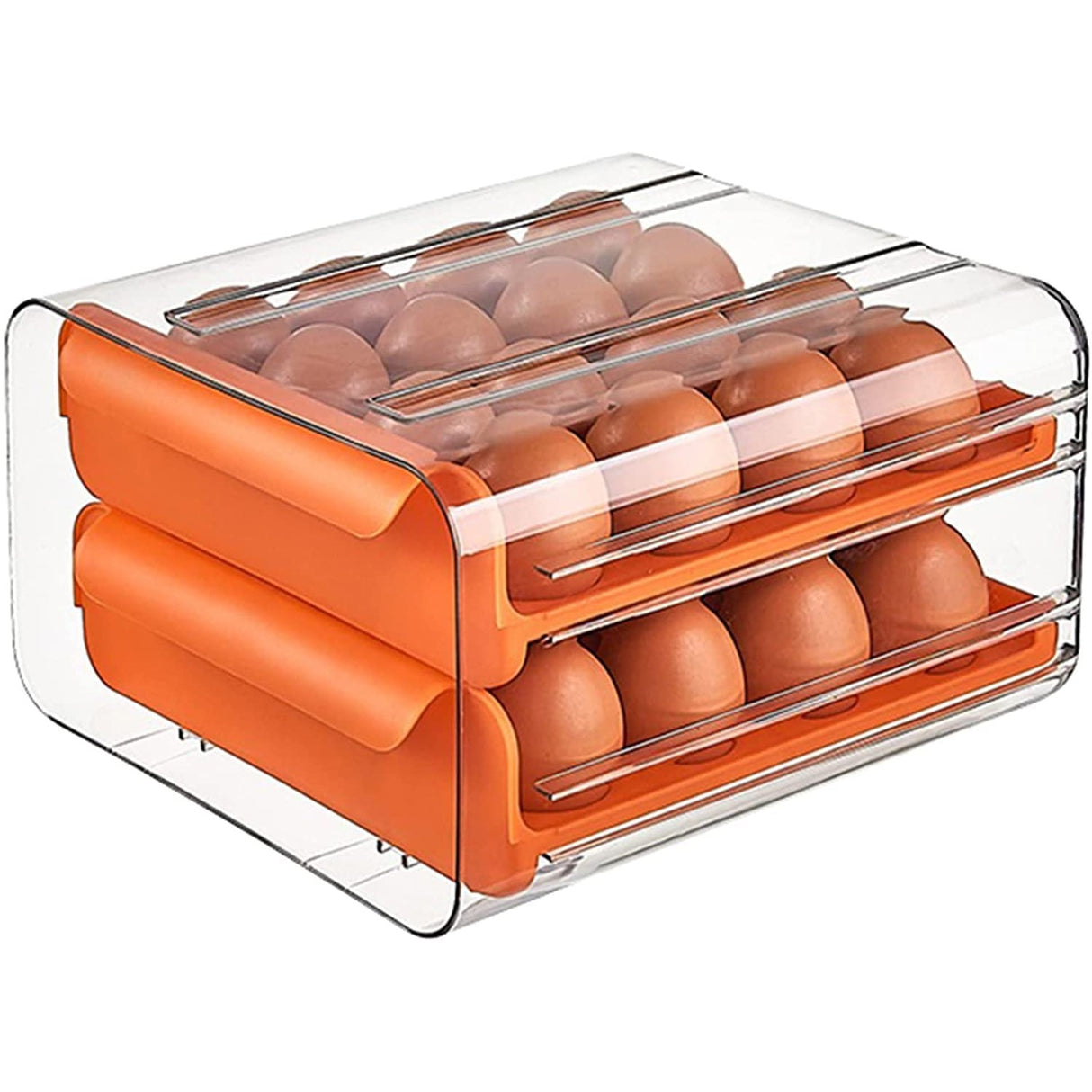 Suport Pentru Oua, Strat Dublu, Capacitate 32 De Oua, 23.5X21.5 Cm, Din Plastic - vivimall.ro