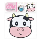 Suport pentru Pahar, Vivimall, Model Vacuta, din PVC, 15.5 x 15.5 cm, Rezistent la Caldura, Alb/Roz - vivimall.ro