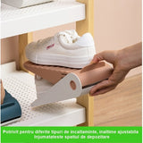 Suport Pentru Pantofi, Cu Doua Straturi, Organizator, Antiderapant Si Durabil, Inaltime Reglabila, 25.5X11X7.5 Cm, 150 G - vivimall.ro