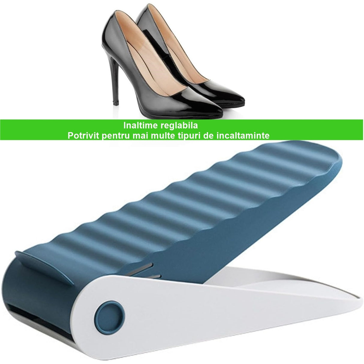 Suport Pentru Pantofi, Cu Doua Straturi, Organizator, Antiderapant Si Durabil, Inaltime Reglabila, 25.5X11X7.5 Cm, 150 G - vivimall.ro