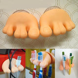 Suport De Baie, Multifunctional, Pentru Periute/Cabluri, Din Pvc, Cu Ventuza, Model Picior, 4 X 6.5 Cm, Crem - vivimall.ro