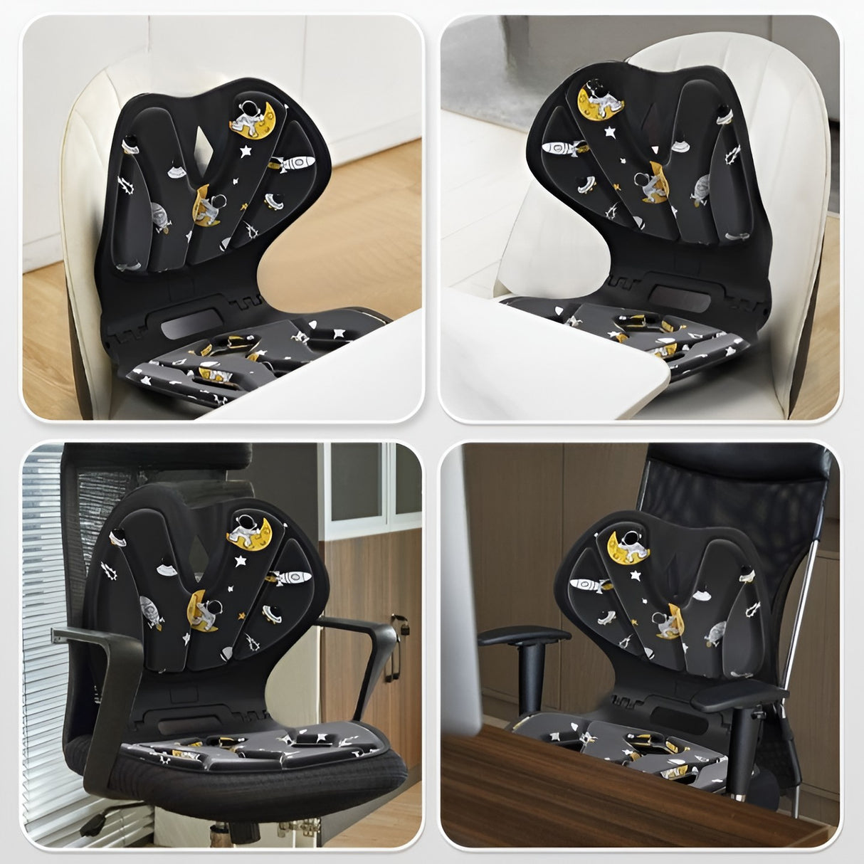 Suport Pentru Scaun, Pentru Corectarea Posturii, Portabil, Pliabil, Ergonomic, Ameliorare Durere, Respirabil, 35X32X30 Cm, Marime L, Model Rachete - vivimall.ro