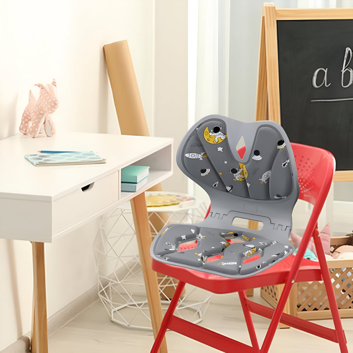 Suport Pentru Scaun, Pentru Corectarea Posturii, Portabil, Pliabil, Ergonomic, Ameliorare Durere, Respirabil, 35X32X30 Cm, Marime L, Model Rachete - vivimall.ro