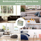 Suport pentru Servetele, Vivimall, Cutie Multifunctionala, Design Minimalist, ABS, cu Suport pentru Obiectele Personale, pentru Birou, 21x15x13 cm, Verde - vivimall.ro