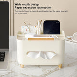 Suport Pentru Servetele, Cutie Multifunctionala, Design Minimalist, Abs, Cu Suport Pentru Obiectele Personale, Pentru Birou, Crem - vivimall.ro