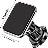 Suport Auto pentru Telefon, Vivimall, MagSafe, cu Magnet, Prindere Grila de Ventilatie, Detalii Fine, Rotativ 360 de Grade, Plastic Magnet Silicon, 5.1x3.9 cm, Negru Argintiu - vivimall.ro