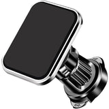 Suport Auto pentru Telefon, Vivimall, MagSafe, cu Magnet, Prindere Grila de Ventilatie, Detalii Fine, Rotativ 360 de Grade, Plastic Magnet Silicon, 5.1x3.9 cm, Negru Argintiu - vivimall.ro