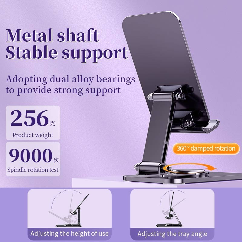 Suport pliabil aluminiu pentru telefon și tabletă, detaliu mecanism pliere, culoare space grey