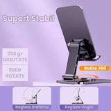 Suport telefon Vivimall space grey utilizat pentru streaming, unghi de vizualizare reglat