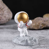 Suport pentru Telefon, Flippy, Suport de Birou pentru Telefon, Suport Telefon pentru Copii, Model Astronaut, Model 2, 9 x 8.5 x 6.5 cm, Plastic, Alb - vivimall.ro