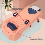 Suport Pliabil pentru Spalat Parul Vivimall, Pentru Copii, 0 - 16 ani, cu Picioare Antialunecare, Material Polipropilena, Suport Cap Reglabil, cu Manere, 82 x 40 x 28 cm, Roz pal