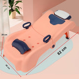 Suport Pliabil pentru Spalat Parul Vivimall, Pentru Copii, 0 - 16 ani, cu Picioare Antialunecare, Material Polipropilena, Suport Cap Reglabil, cu Manere, 82 x 40 x 28 cm, Roz pal