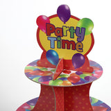 Suport Prajituri, Flippy, 3 Etaje, Design de Petrecere, pentru Prajituri, Candy Bar, din Carton, Rosu/Multicolor - vivimall.ro