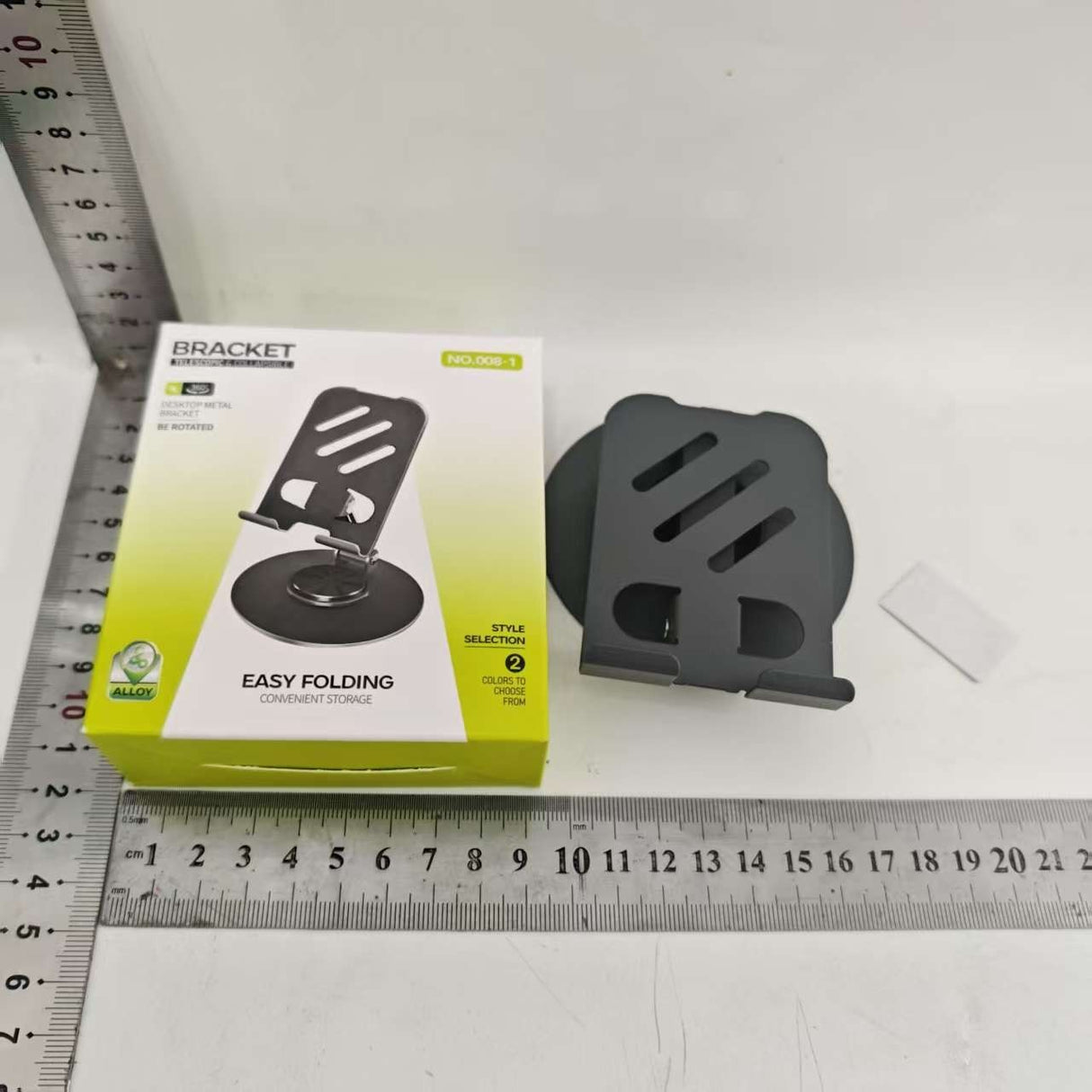 Suport rotativ pentru telefon, Flippy, Complet Metalic, Pliabil, Design Modern pentru Desktop, Multifunctional, Compatibil cu Tableta, 10.5 x 9 x 9 cm, 80 g, Gri - vivimall.ro