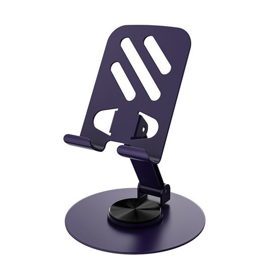 Suport rotativ pentru telefon, Vivimall, Complet Metalic, Pliabil, Design Modern pentru Desktop, Multifunctional, Compatibil cu Tableta, 10.5 x 9 x 9 cm, 80 g, Mov inchis - vivimall.ro