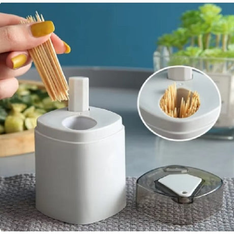 Suport scobitori automat cu buton și capac | EasyPick - vivimall.ro