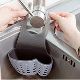 Suport Scurgere Pentru Burete Si Laveta De Vase Bucatarie, Curea Reglabila, Plastic Flexibil, 15X 5X 21Cm - vivimall.ro