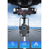 Suport Telefon Auto, Vivimall, Pentru Oglinda Retrovizoare, din ABS, Reglabil 360°, Negru - vivimall.ro