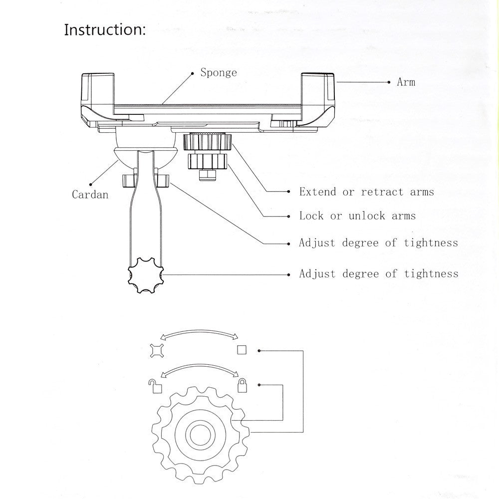 Suport Universal Pentru Bicicleta 5.3 - 7 Inch,Ch-01