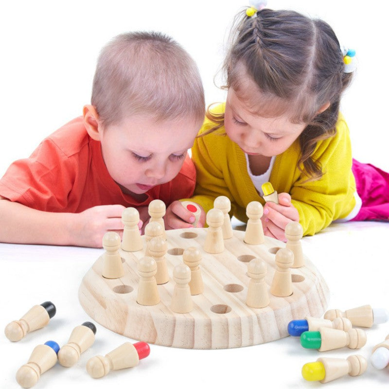Joc De Memorie, Pentru Toata Familia, Din Lemn, Diametru Tabla De Joc 16 Cm, Interactiva, +4 Ani, 6 Culori - vivimall.ro