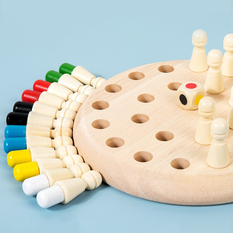 Joc De Memorie, Pentru Toata Familia, Din Lemn, Diametru Tabla De Joc 16 Cm, Interactiva, +4 Ani, 6 Culori - vivimall.ro