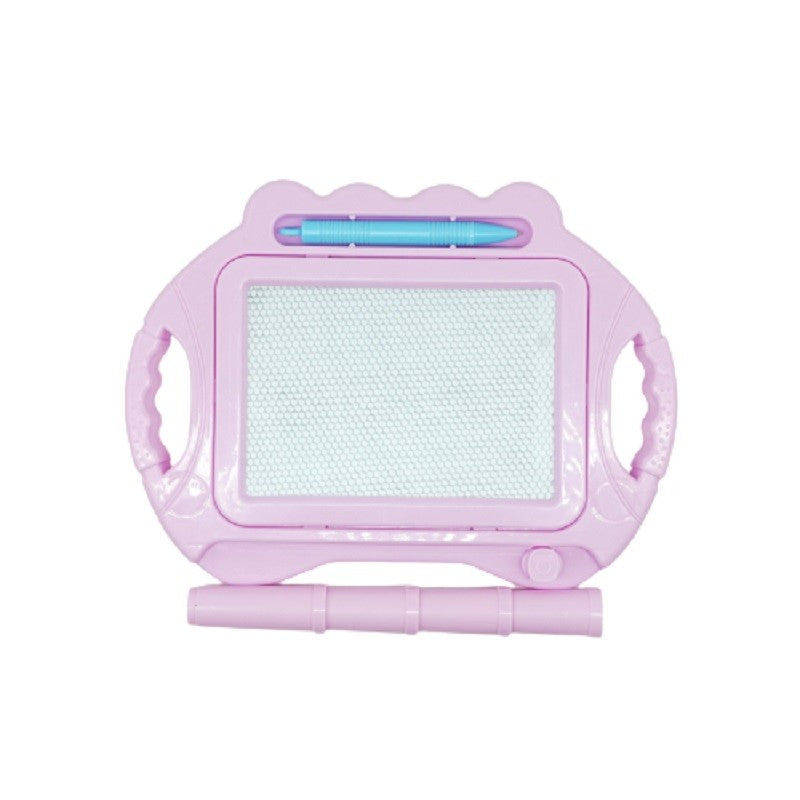 Tabla Magnetica Pentru Desen Pix, Forma Dreptunghi, Dimensiuni 23X17 Cm, Dezvolta Creativitatea, Cu Picioare Suport, Roz Pal