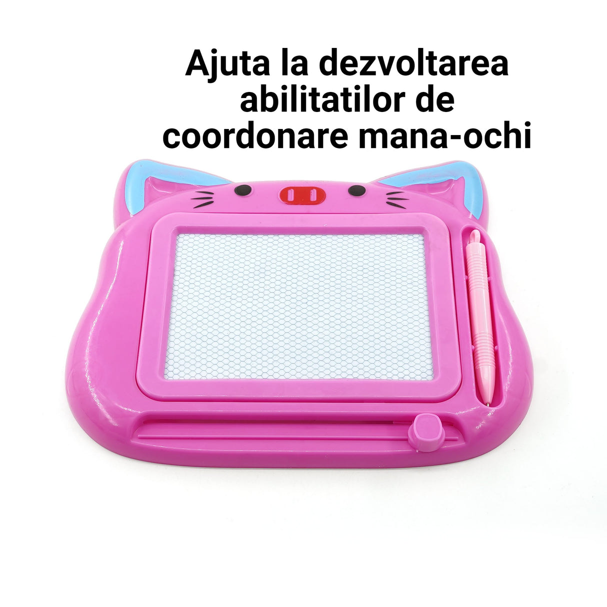 Tablita Magnetica De Scris Si Desenat, Model Pisica, Cu Creion, Dimensiuni 23.2X18.5 Cm, Suprafata Desen 14.6X10.4 Cm, Dezvolta Imaginatia Si Creativitatea, Incurajeaza Exersarea Scrisului - vivimall.ro