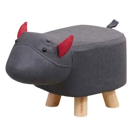 Taburet pentru Copii, Flippy, Scaun Tip Taburet, Model Vacuta, din Lemn Masiv, Scaun pentru Copii, 30 x 25 x 25 cm, Negru - vivimall.ro