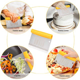 Taietor Aluat 15 X 10.5 Cm 2 In 1, Lama Otel Inoxidabil, Maner Din Abs, Gradat, Paleta Plastic, Galben - vivimall.ro