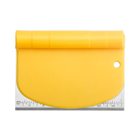 Taietor Aluat 15 X 10.5 Cm 2 In 1, Lama Otel Inoxidabil, Maner Din Abs, Gradat, Paleta Plastic, Galben - vivimall.ro
