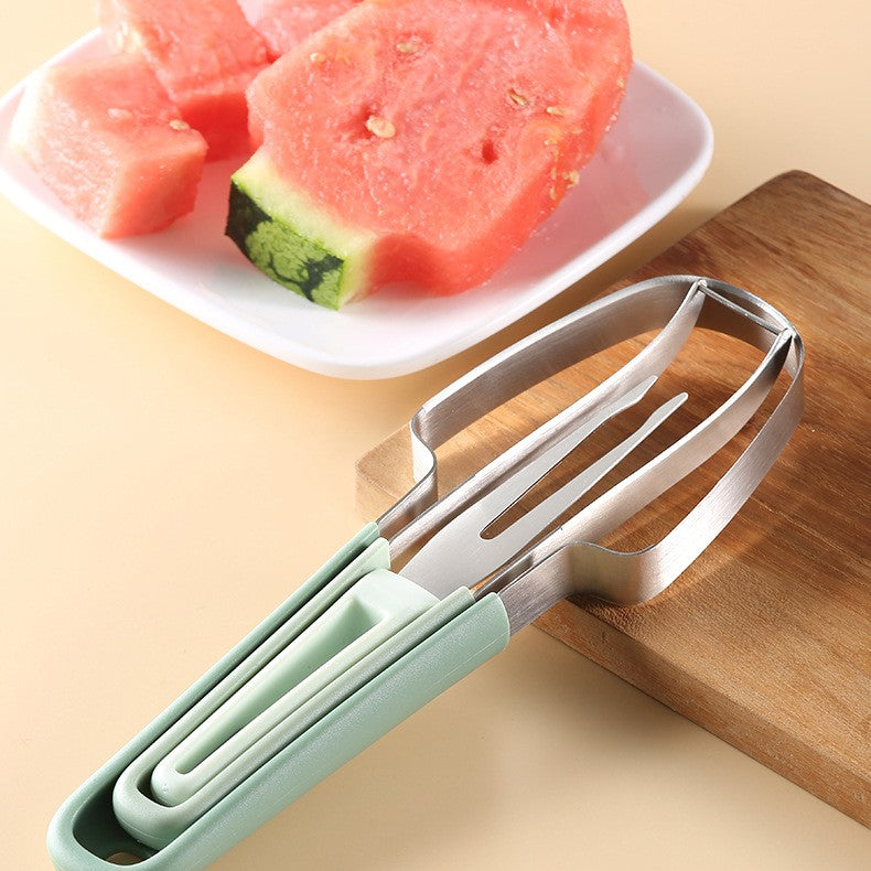 Taietor Decojitor Pentru Pepene, Pentru Legume Si Fructe, Multifunctional, Set Din 3 Parti, Otel Inoxidabil Si Plastic Pp, 22.5 X 7 Cm - vivimall.ro