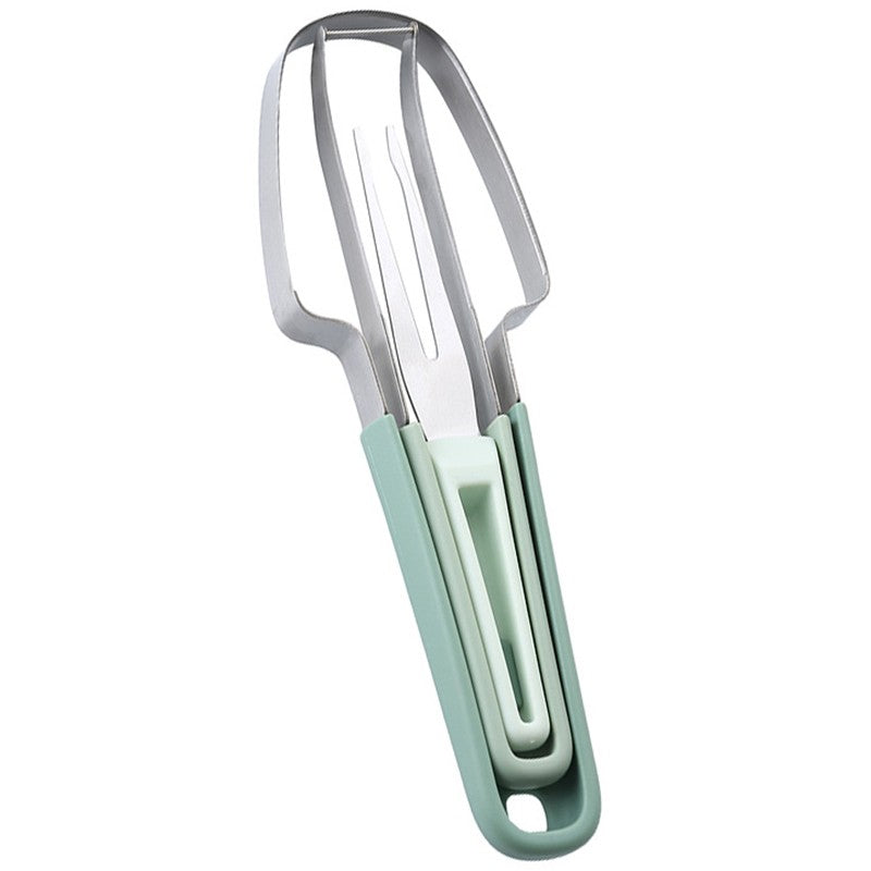Taietor Decojitor Pentru Pepene, Pentru Legume Si Fructe, Multifunctional, Set Din 3 Parti, Otel Inoxidabil Si Plastic Pp, 22.5 X 7 Cm - vivimall.ro