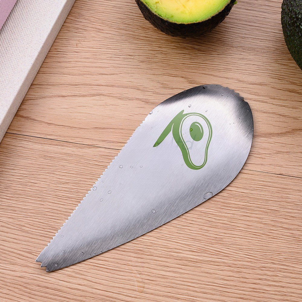 Taietor Special Pentru Avocado 3 In 1, Forma Curbata, Zimti Pentru Apucare Si Taiere, Din Otel Inoxidabil, 15 X 6 Cm, Gri - vivimall.ro