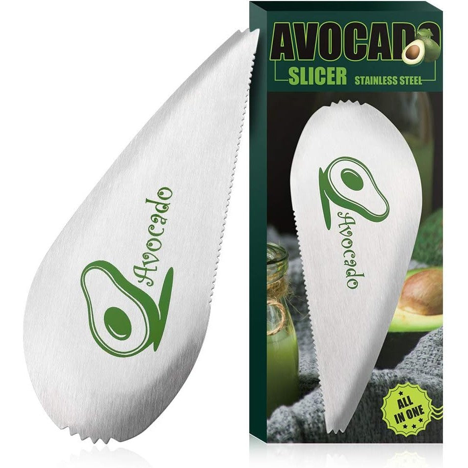 Taietor Special Pentru Avocado 3 In 1, Forma Curbata, Zimti Pentru Apucare Si Taiere, Din Otel Inoxidabil, 15 X 6 Cm, Gri - vivimall.ro
