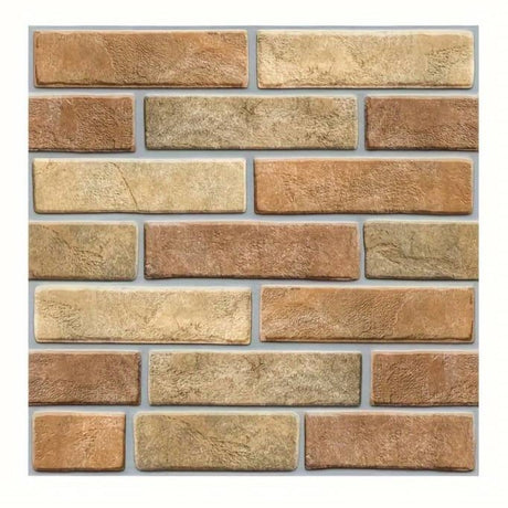 Set 10 X Placi Tapet Autocolant 3D Cu Imitatie De Caramida De Piatra, Pentru Perete Bucatarie Sufragerie, Usor De Curatat, Rezistent La Apa, Autoadeziv, 30X30 Cm, Maro - vivimall.ro