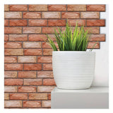 Set 10 X Placi Tapet Autocolant 3D Cu Imitatie De Caramida, Pentru Perete Bucatarie Sufragerie, Usor De Curatat, Rezistent La Apa, Autoadeziv, 30X30 Cm, Maro - vivimall.ro