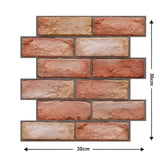 Set 10 X Placi Tapet Autocolant 3D Cu Imitatie De Caramida, Pentru Perete Bucatarie Sufragerie, Usor De Curatat, Rezistent La Apa, Autoadeziv, 30X30 Cm, Maro - vivimall.ro