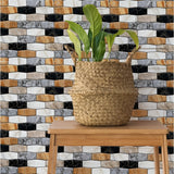 Set 10 X Placi Tapet Autocolant 3D Cu Imitatie De Marmura Asimetrica, Pentru Perete Bucatarie Sufragerie, Usor De Curatat, Rezistent La Apa, Autoadeziv, 30X30 Cm, Maro Gri Negru - vivimall.ro