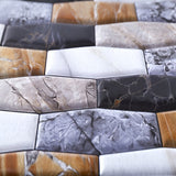 Set 10 X Placi Tapet Autocolant 3D Cu Imitatie De Marmura Asimetrica, Pentru Perete Bucatarie Sufragerie, Usor De Curatat, Rezistent La Apa, Autoadeziv, 30X30 Cm, Maro Gri Negru - vivimall.ro