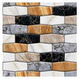 Set 10 X Placi Tapet Autocolant 3D Cu Imitatie De Marmura Asimetrica, Pentru Perete Bucatarie Sufragerie, Usor De Curatat, Rezistent La Apa, Autoadeziv, 30X30 Cm, Maro Gri Negru - vivimall.ro