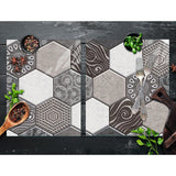 10 X Placi Tapet Autocolant 3D Cu Imitatie De Marmura Hexagonala, Pentru Perete Bucatarie Sufragerie, Usor De Curatat, Rezistent La Apa, Autoadeziv, 30X30 Cm, Gri - vivimall.ro