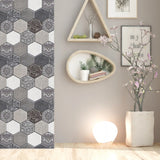10 X Placi Tapet Autocolant 3D Cu Imitatie De Marmura Hexagonala, Pentru Perete Bucatarie Sufragerie, Usor De Curatat, Rezistent La Apa, Autoadeziv, 30X30 Cm, Gri - vivimall.ro