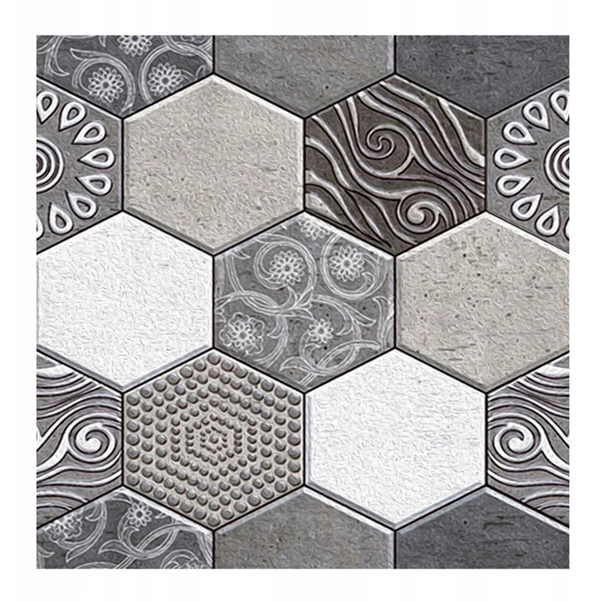 Plăci Tapet Autocolant 3D Imitație Marmură Hexagonală, 30x30 cm, Set